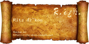 Ritz Ákos névjegykártya