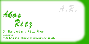 akos ritz business card
