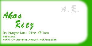 akos ritz business card